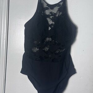 Amoressa Black Lace One-Piece Swimsuit